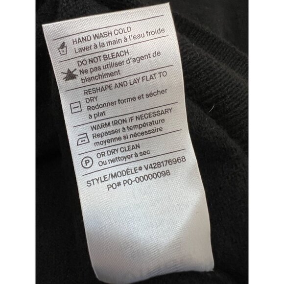 NWOT Vince Size L 100% Cashmere Cold Shoulder Tunic - Black MSRP $234 - Picture 9 of 12